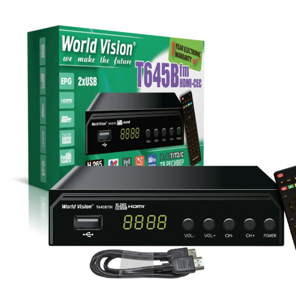 Комплект для ТВ world vision t645b fm + hdmi кабель